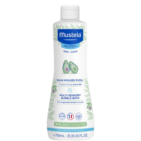 Mustela BeBe Płyn do kąpieli "Bąbelkowa kąpiel" z organicznym awokado 750 ml