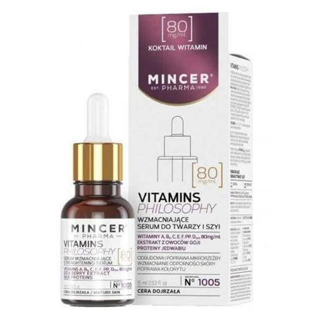 Mincer Pharma Vitamins Philosophy No. 1005 wzmacniające serum do twarzy i szyi 15 ml