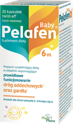 Pelafen Baby 6m+ smak owocowy x 20 kapsułek twist-off (DŁUGA data ważności: 31.01.2025 r.)