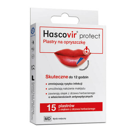 Hascovir protect Plastry na opryszczkę 15 sztuk