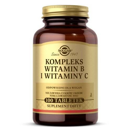 SOLGAR Kompleks witamin B i witaminy C 100 tabletek