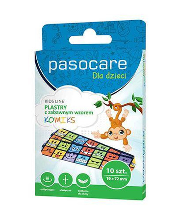 Plaster PASOCARE KOMIKS KIDS LINE 10 sztuk