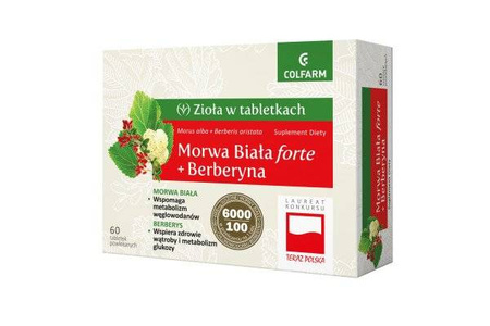 Morwa Biała forte + Berberyna 60 tabletek Colfarm