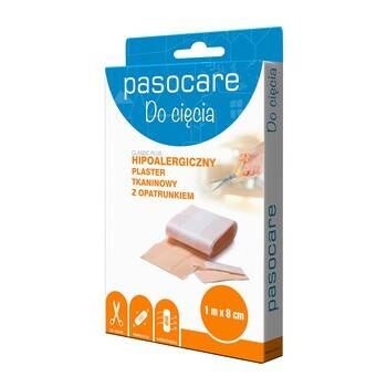 Plaster PASOCARE CLASSIC PLUS tkaninowy z opatrunkiem 1 m x 8 cm 1 sztuka