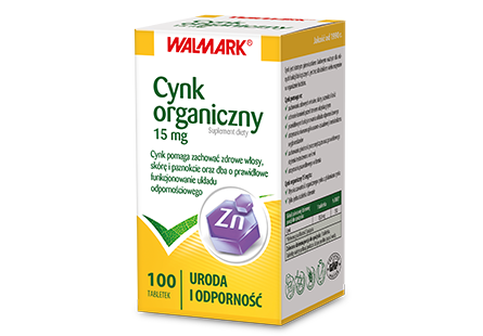 Cynk organiczny 15 mg 100 tabletek. Walmark