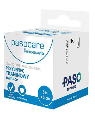 Plaster PASOCARE CLASSIC tkaninowy 5 m x 5 cm 1 sztuka 