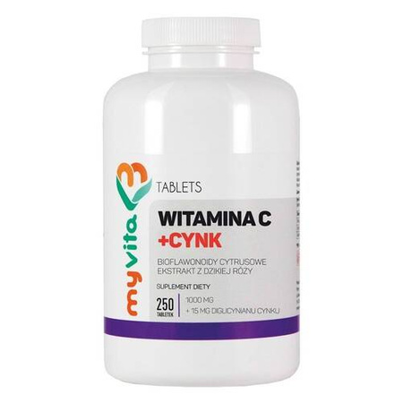 MyVita Witamina C 1000 mg + Cynk 15 mg 250 tabletek