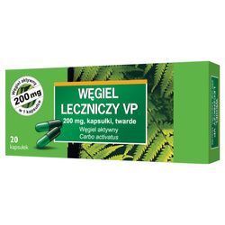 Węgiel leczniczy VP 200 mg x 20 kaps.