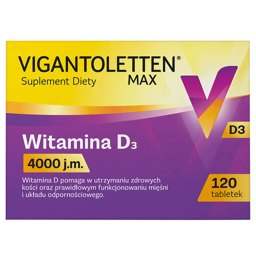 Vigantoletten Max 4000 J.m. 120 Tabletek | ZDROWIE \ Witaminy I ...